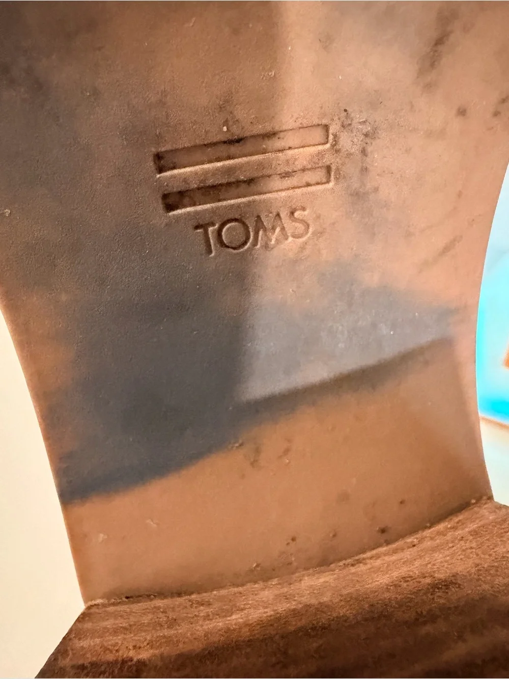 TOMS Tan Leather Block Heel Ankle Boot